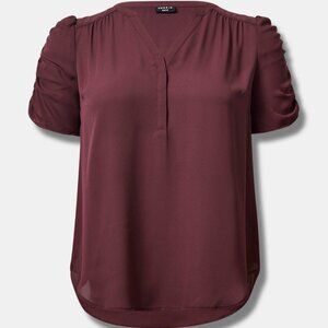 Harper Georgette Ruched Short Sleeve Blouse